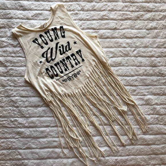 Tops - Crop Tank with Fringe